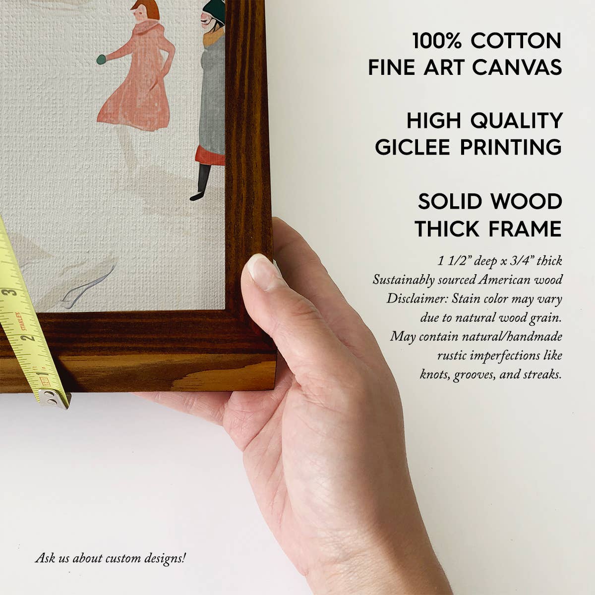 Christmas City People - City Holiday Wall Art - Wood Framed