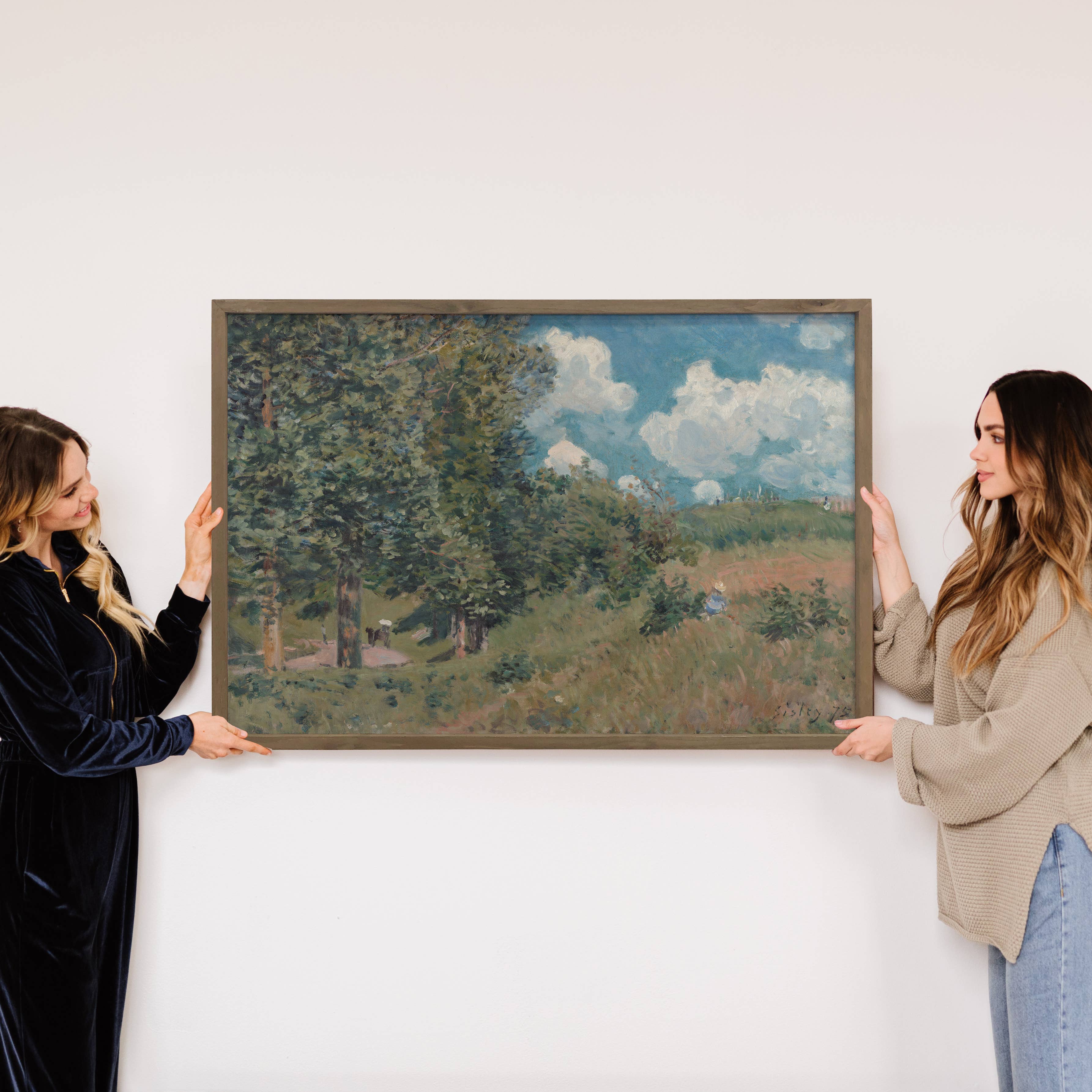 France Forest Road - Nature Canvas Art - Wood Framed Art