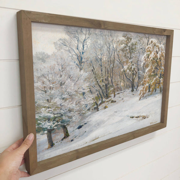 Winter's Day - Winter Landscape Canvas Art - Wood Framed