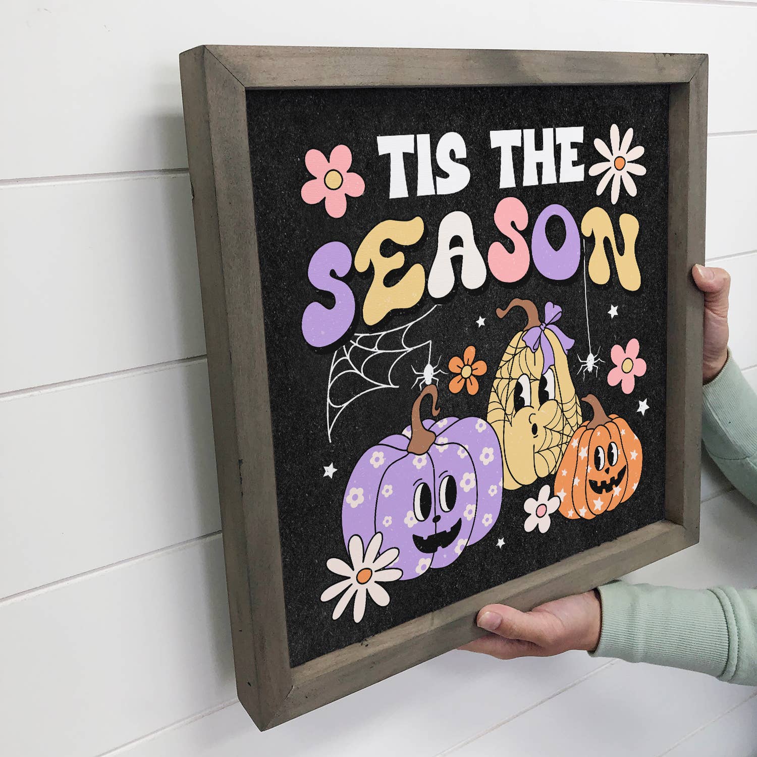 Tis The Season Halloween - Halloween Canvas Art - Wood Frame