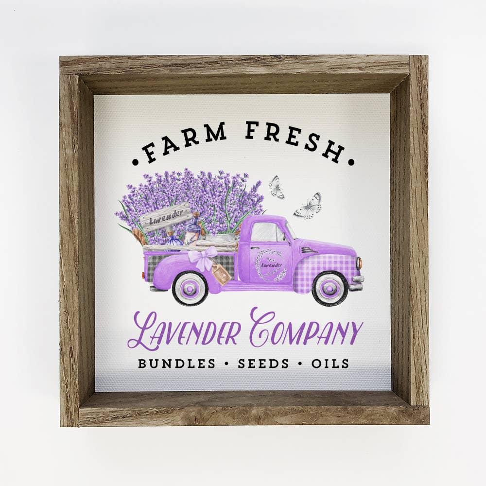 Purple Summer Décor- Lavender Holiday Truck Small Wood Sign