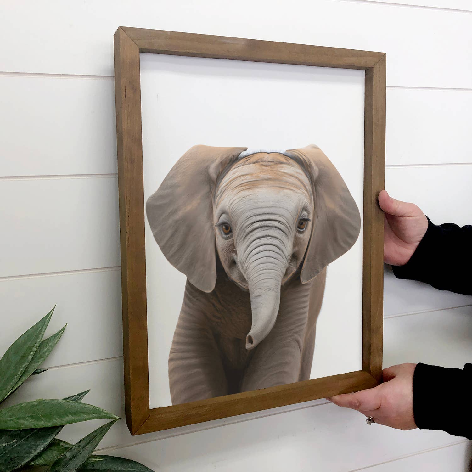 Baby Elephant Wood Sign Cute Animal Nursery Wall Art