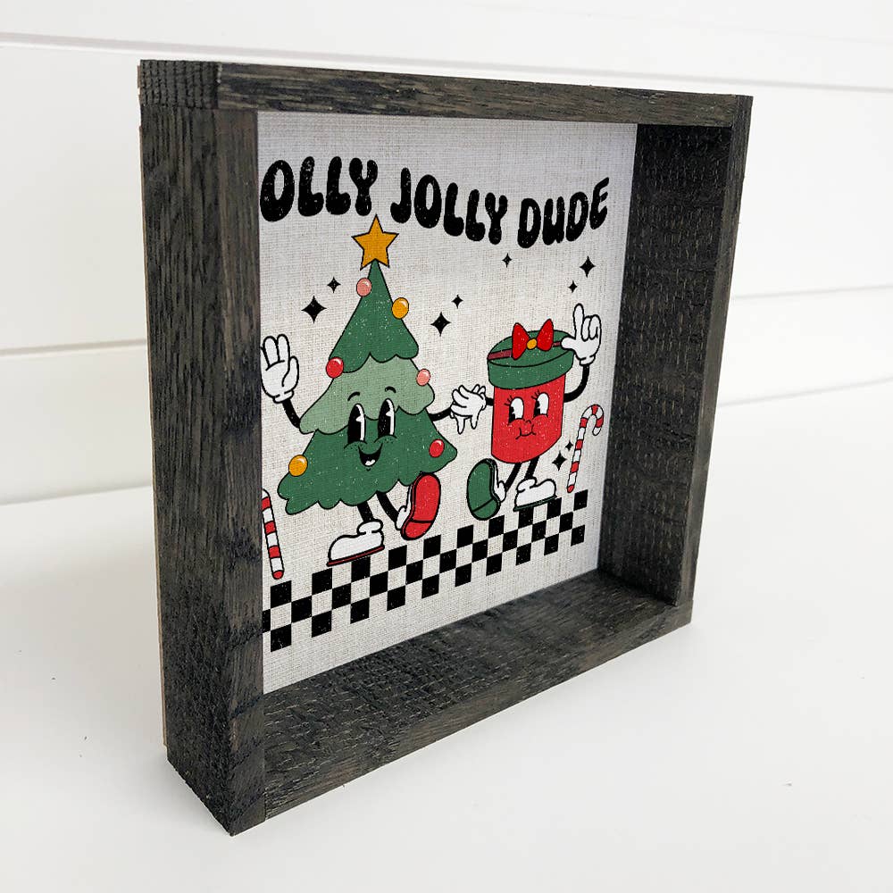Holly Jolly Dude Christmas Tree - Cute Holiday Canvas Decor