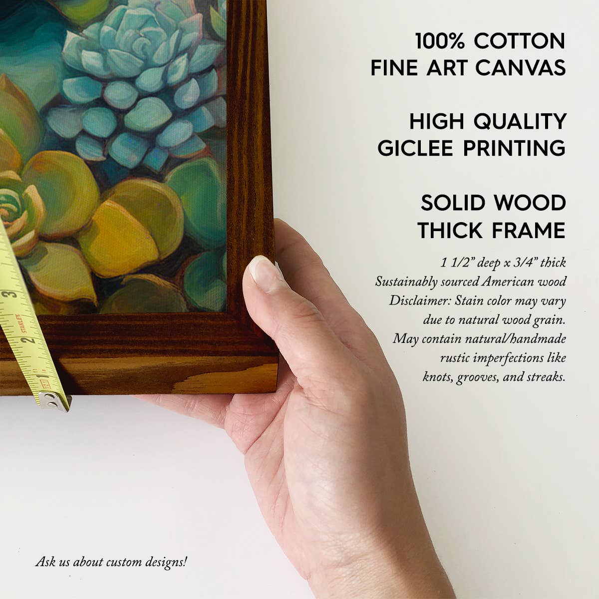 Succulent Medley - Nature Canvas Art - Wood Framed Decor