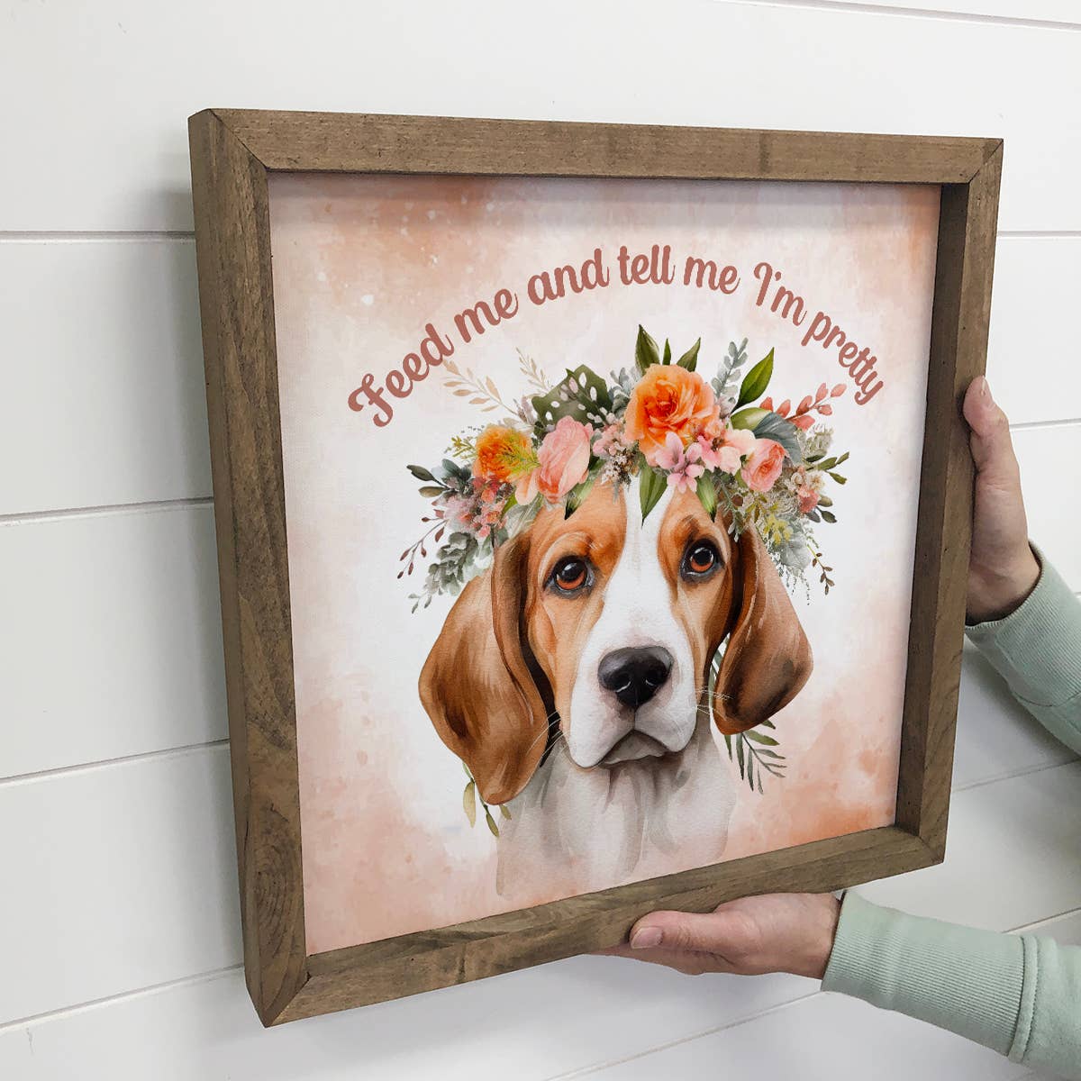 Beagle Wall Art - Feed Me & Tell Me I'm Pretty - Framed Art