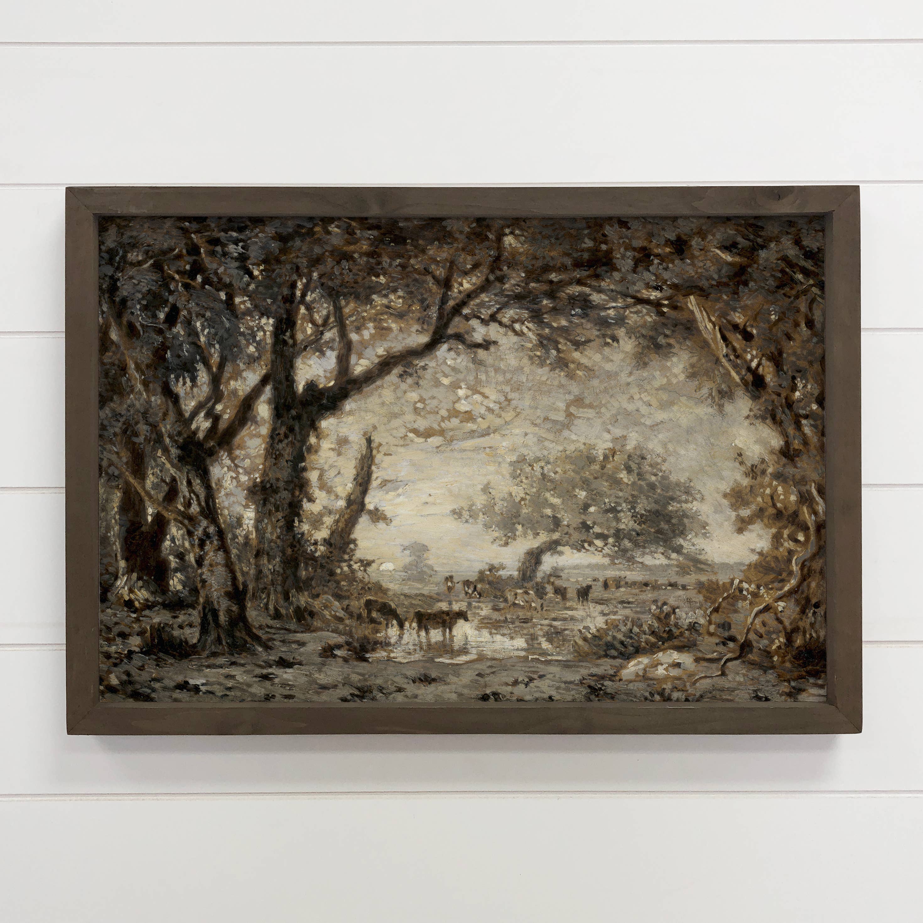 Forest Getting Dark - Forest Landscape Canvas Art - Framed
