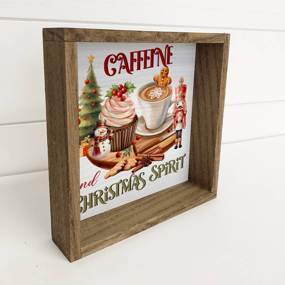 Caffeine and Christmas Spirit - Christmas Canvas Art -