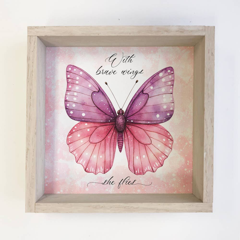 Butterfly With Brave Wings She Flies - Butterfly Canvas Art