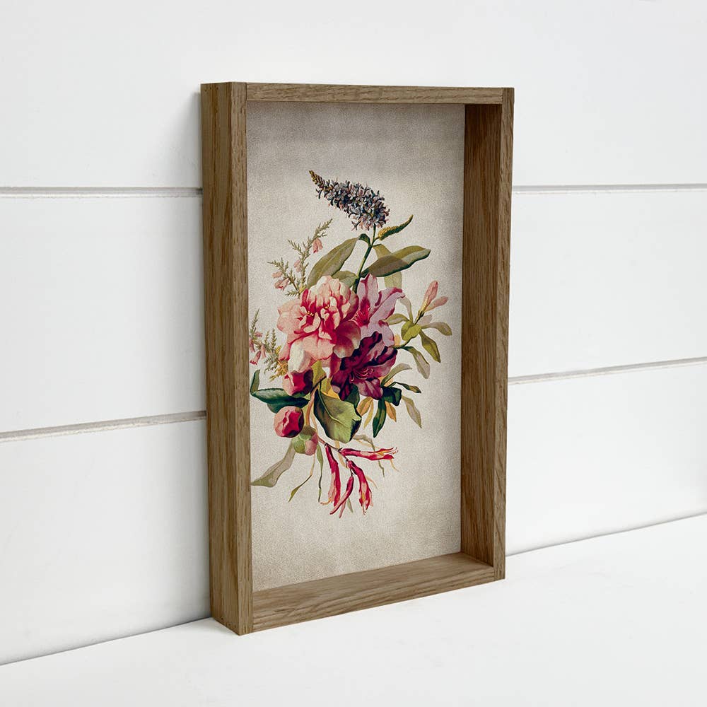 Flowering Bouquet - Flower Canvas Art - Wood Framed Wall Art