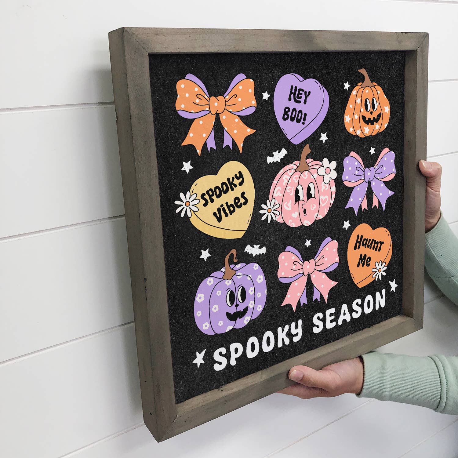 Spooky Season Cute Aesthetic - Halloween Canvas Art - Framed