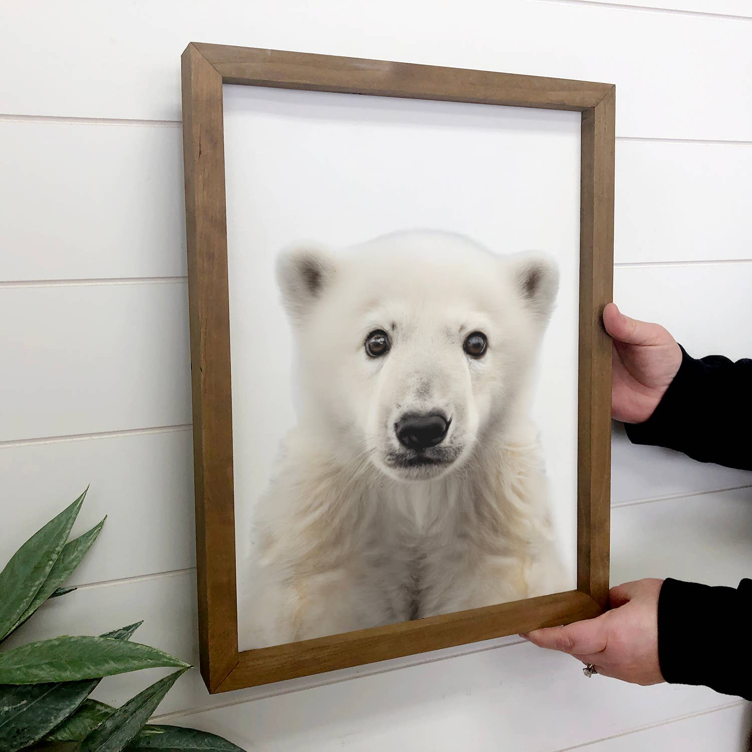 Baby Polar Bear Wood Sign Cute Animal Wall Art