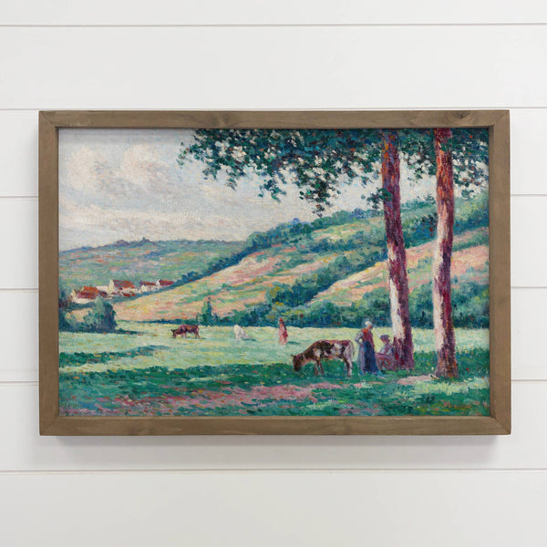 Peaceful Farm Rest - Farm Landscape Canvas Art - Wood Framed