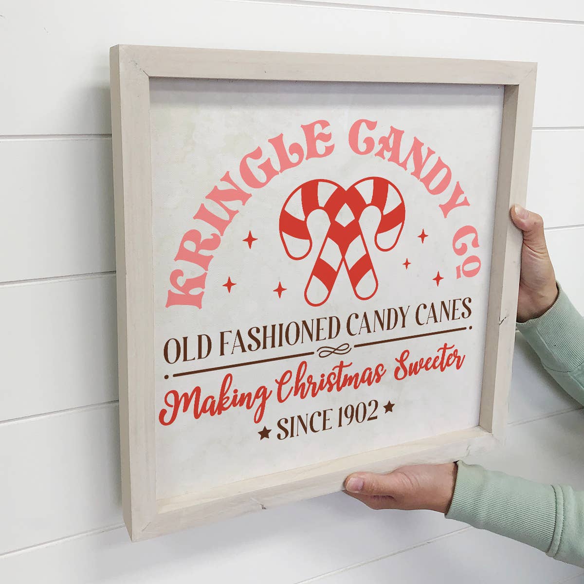 Kringle Candy Co. - Holiday Word Sign - Framed Holiday Art