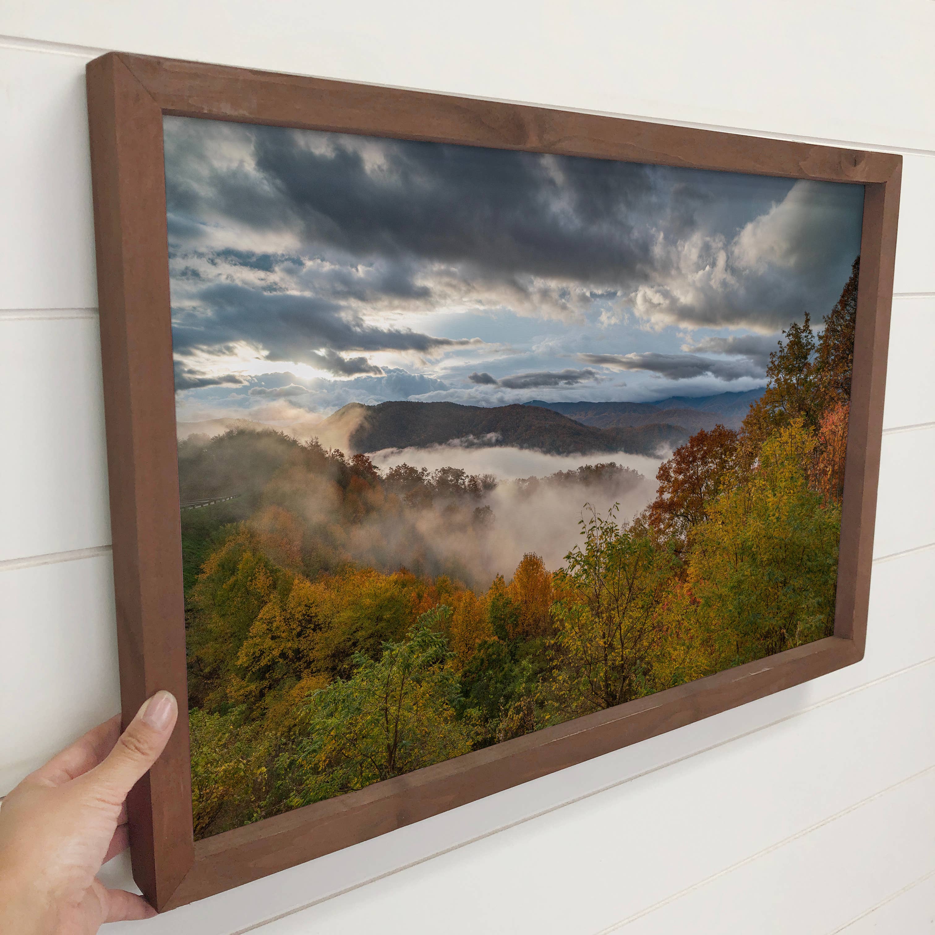 Smoky National Park Fall - Landscape Canvas Art Wood Framed