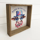 Cow Barn in the USA - Funny 4th of July Art - Funny Farm Art