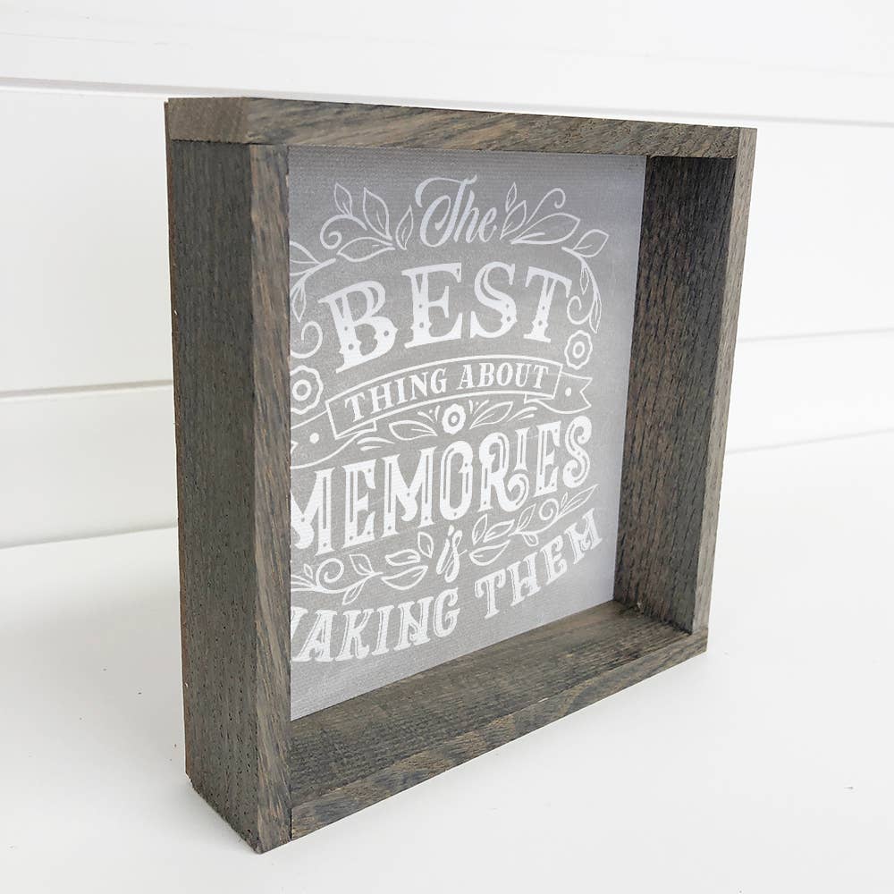 The Best Thing About Memories - Cute Word Canvas Art - Frame
