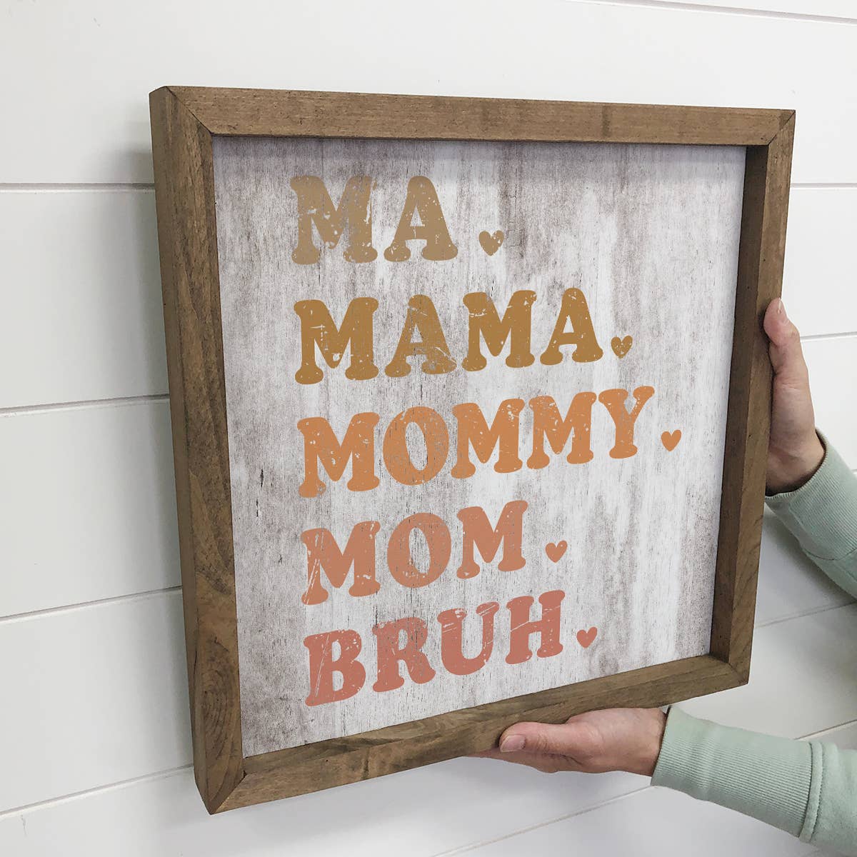 Ma Mama Mommy Mom Bruh - Funny Word Art - Wood Framed