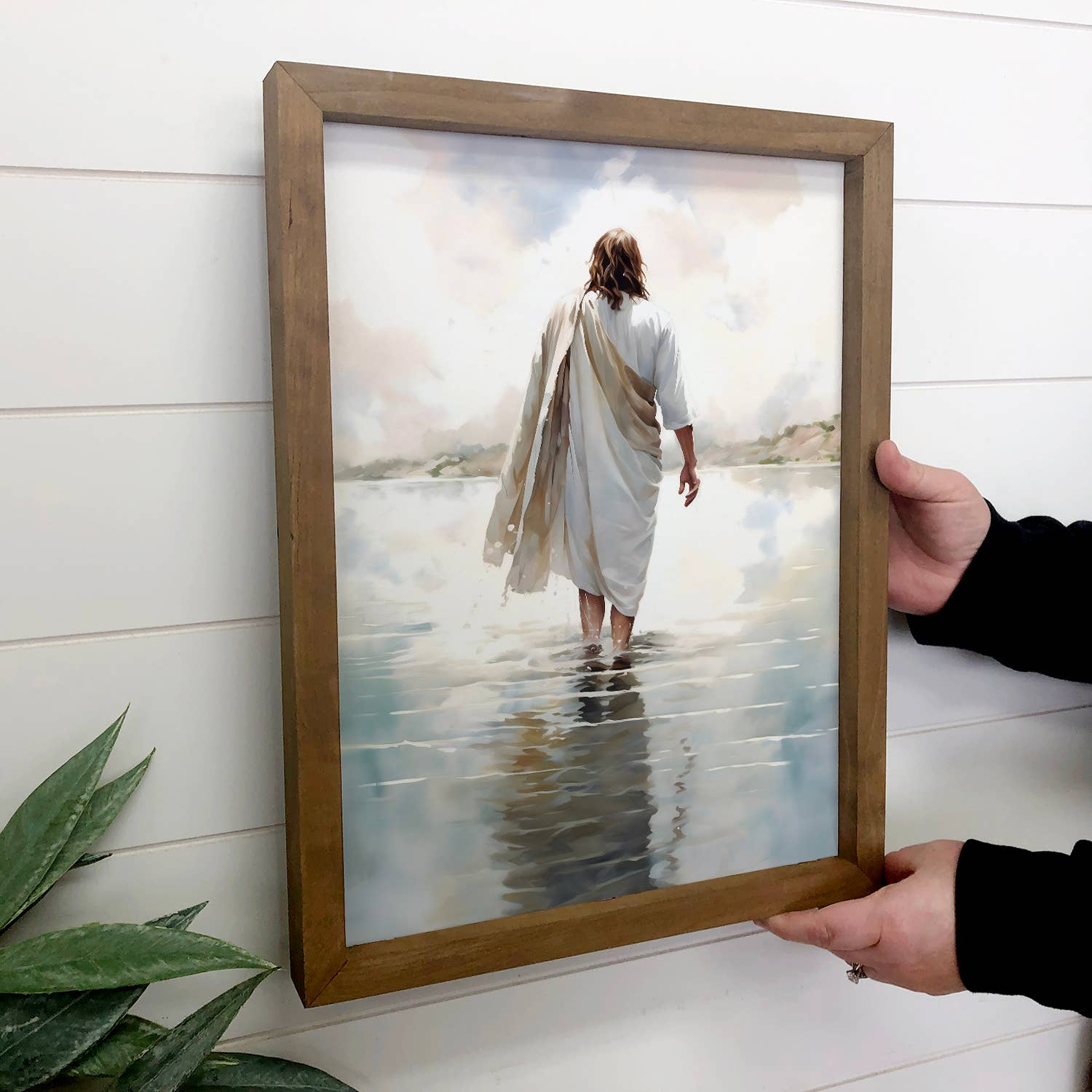 Jesus Walking on Water - Jesus Canvas Art - Wood Framed Art