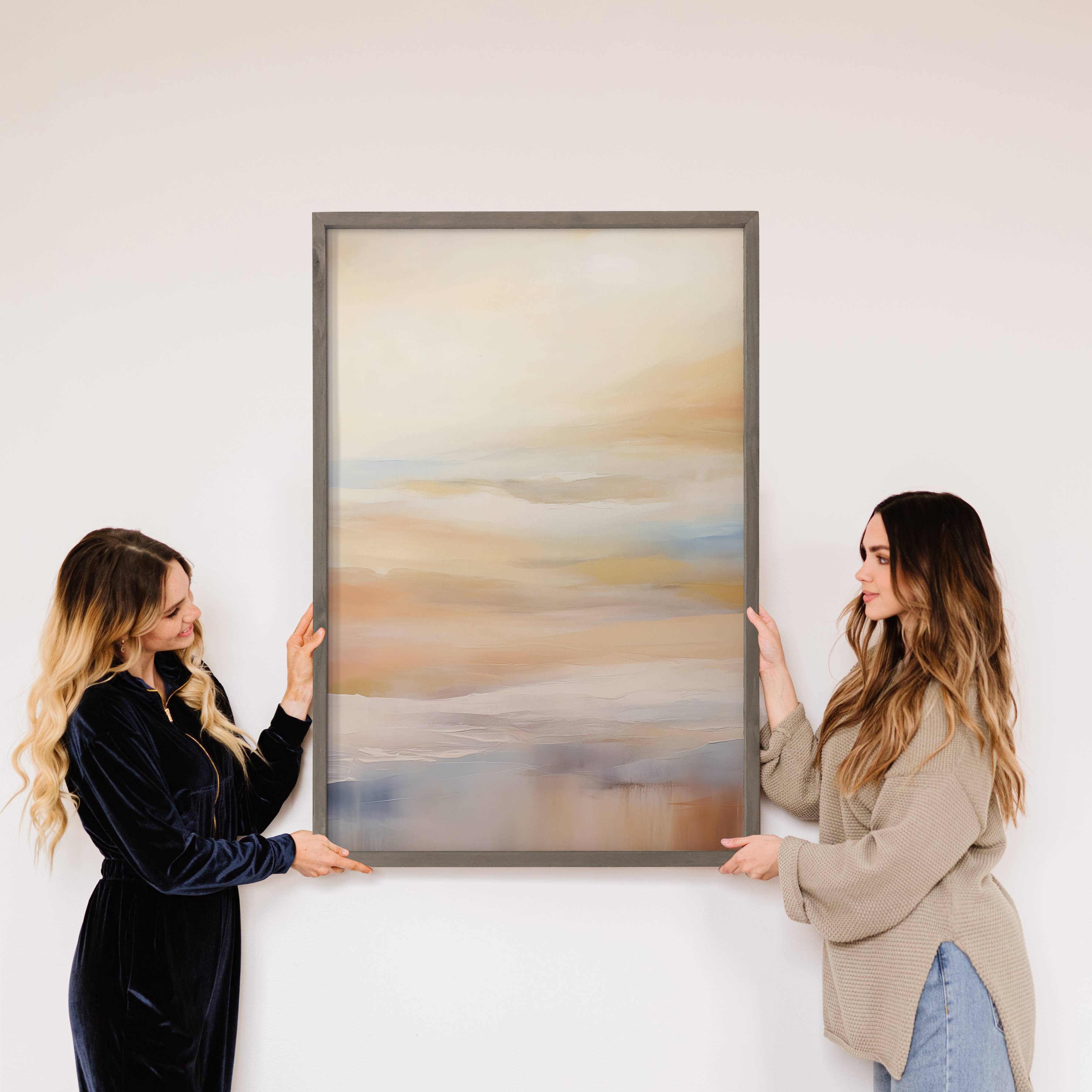 Serenity Abstract Painting - Wood Framed Canvas Art