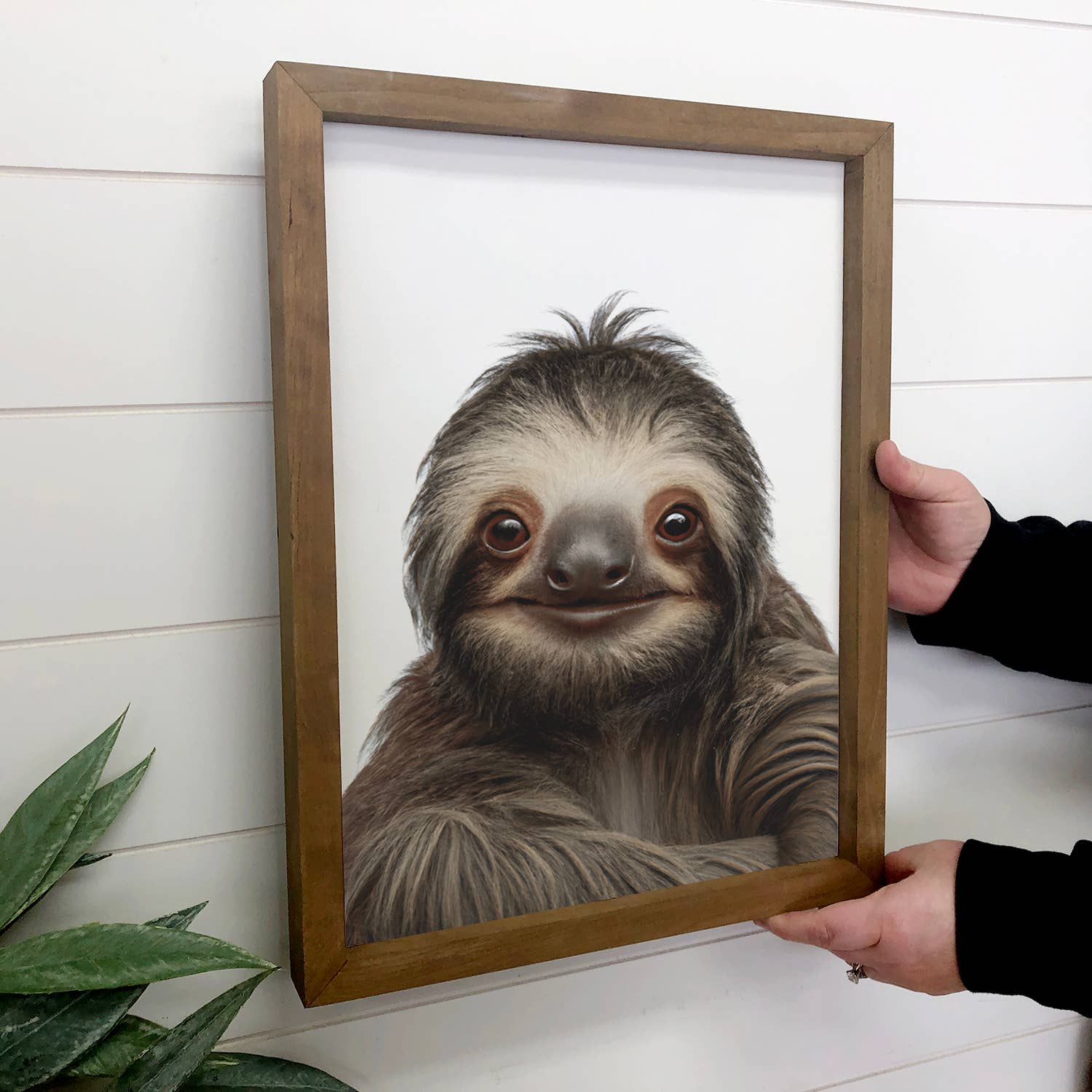 Cute Baby Sloth Wood Sign Animal Wall Art