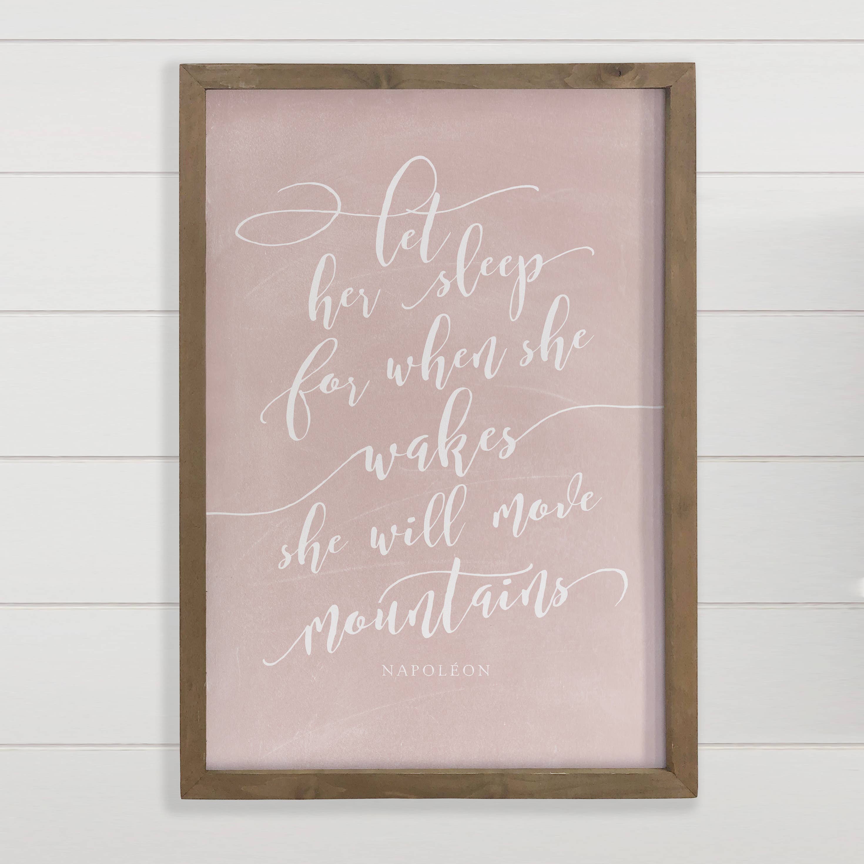 Let Her Sleep Move Mountains - Nursery Canvas Art - Framed