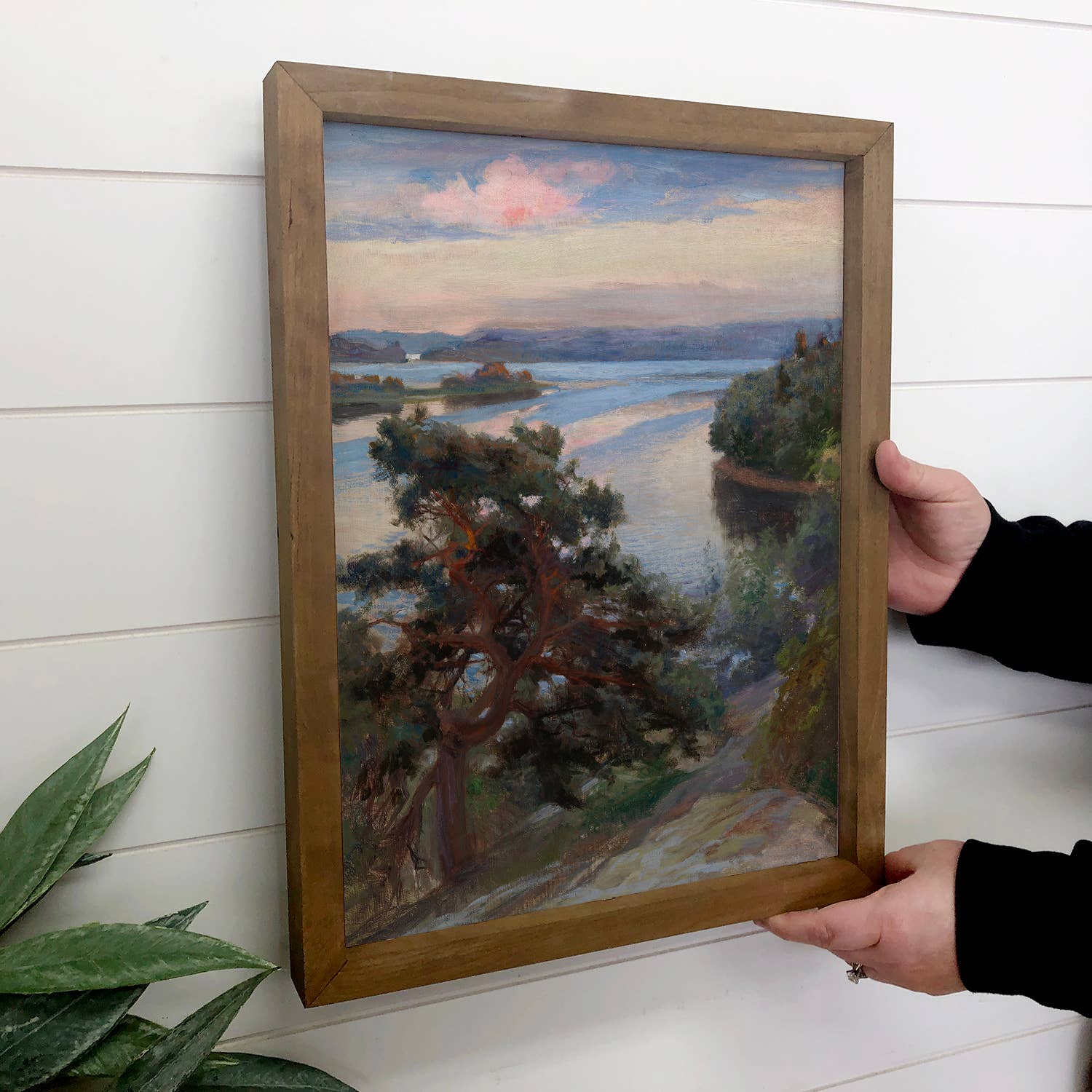 High Lake View - Lake Landscape Canvas Art - Wood Framed