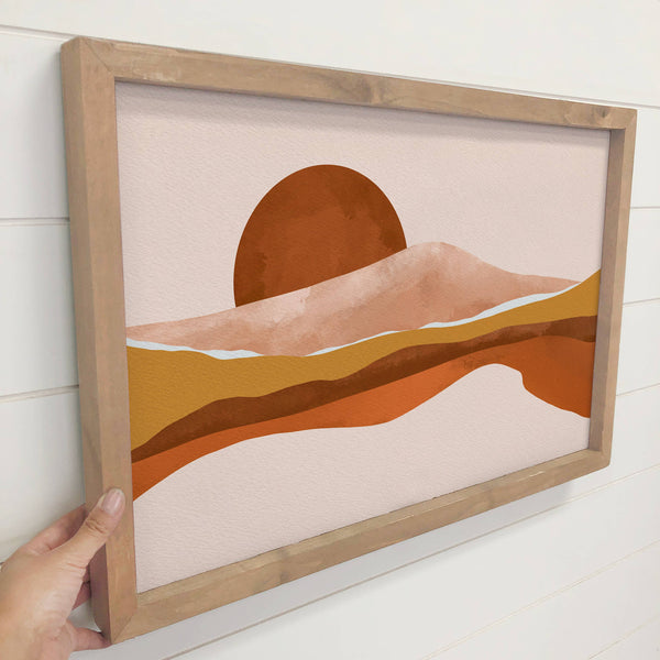 Minimalist Desert Wall Art - Desert Landscape Canvas Art