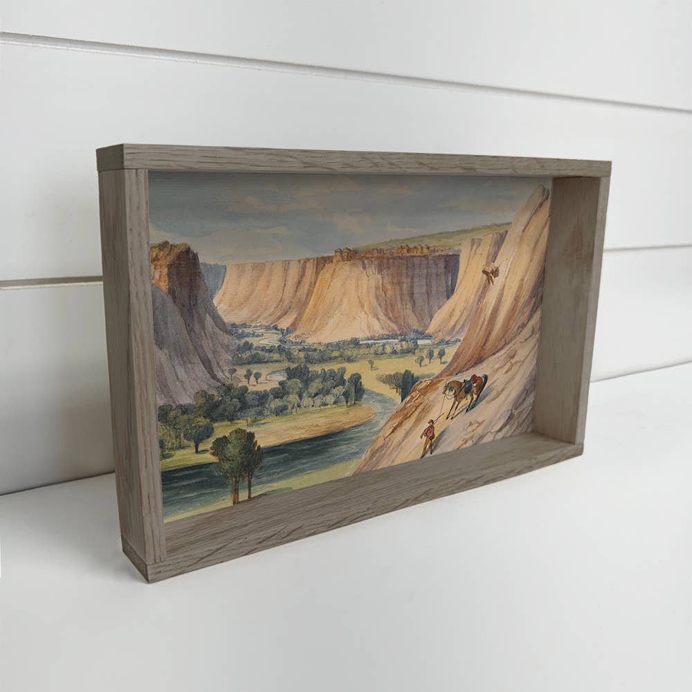 Marias River Montana - River Landscape Canvas Art - Framed