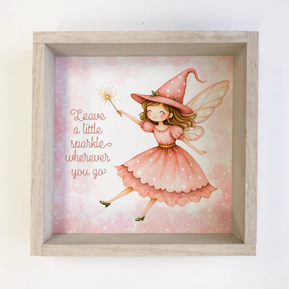 Fairy Leave A Little Sparkle - Fairy Canvas Art - Framed Art