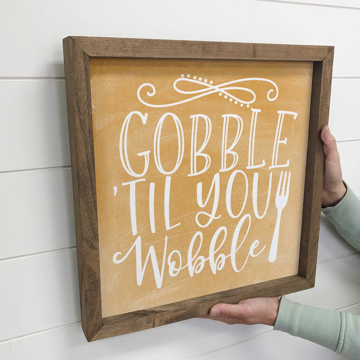 Gobble Til You Wobble - Thanksgiving Canvas Art - Framed Art