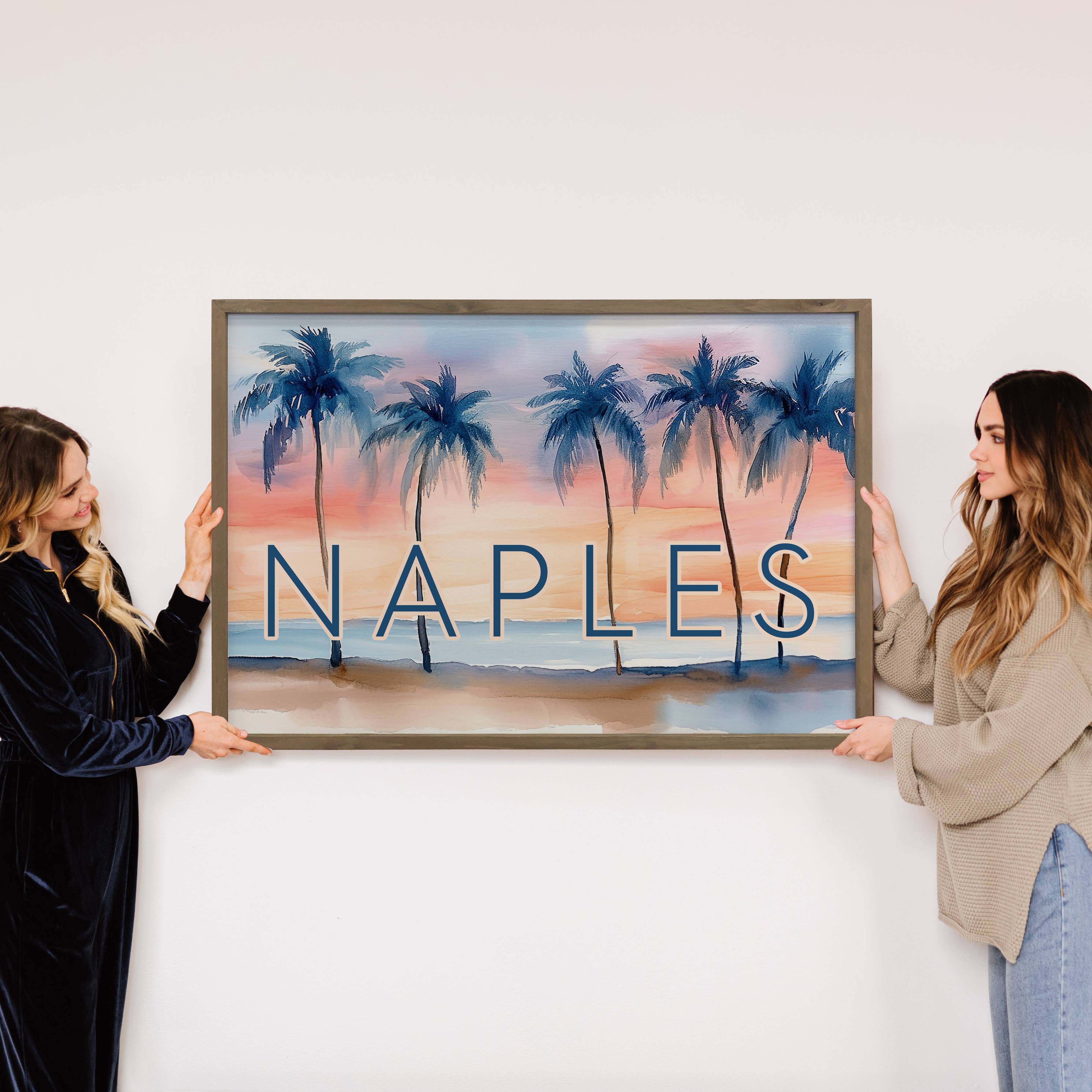Custom Five Palm Trees Beach - Naples Custom Wall Art