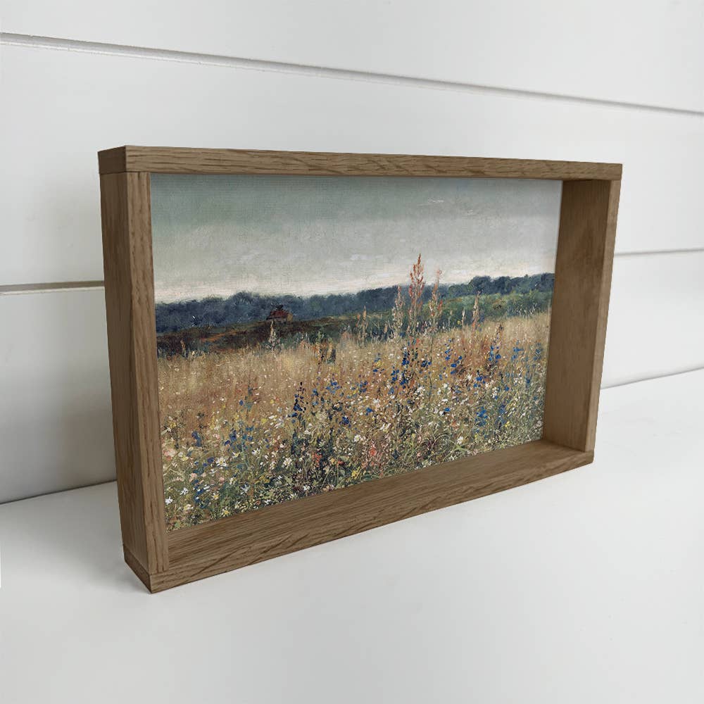 Vintage Wildflower - Nature Canvas Artwork - Wood Framed Art