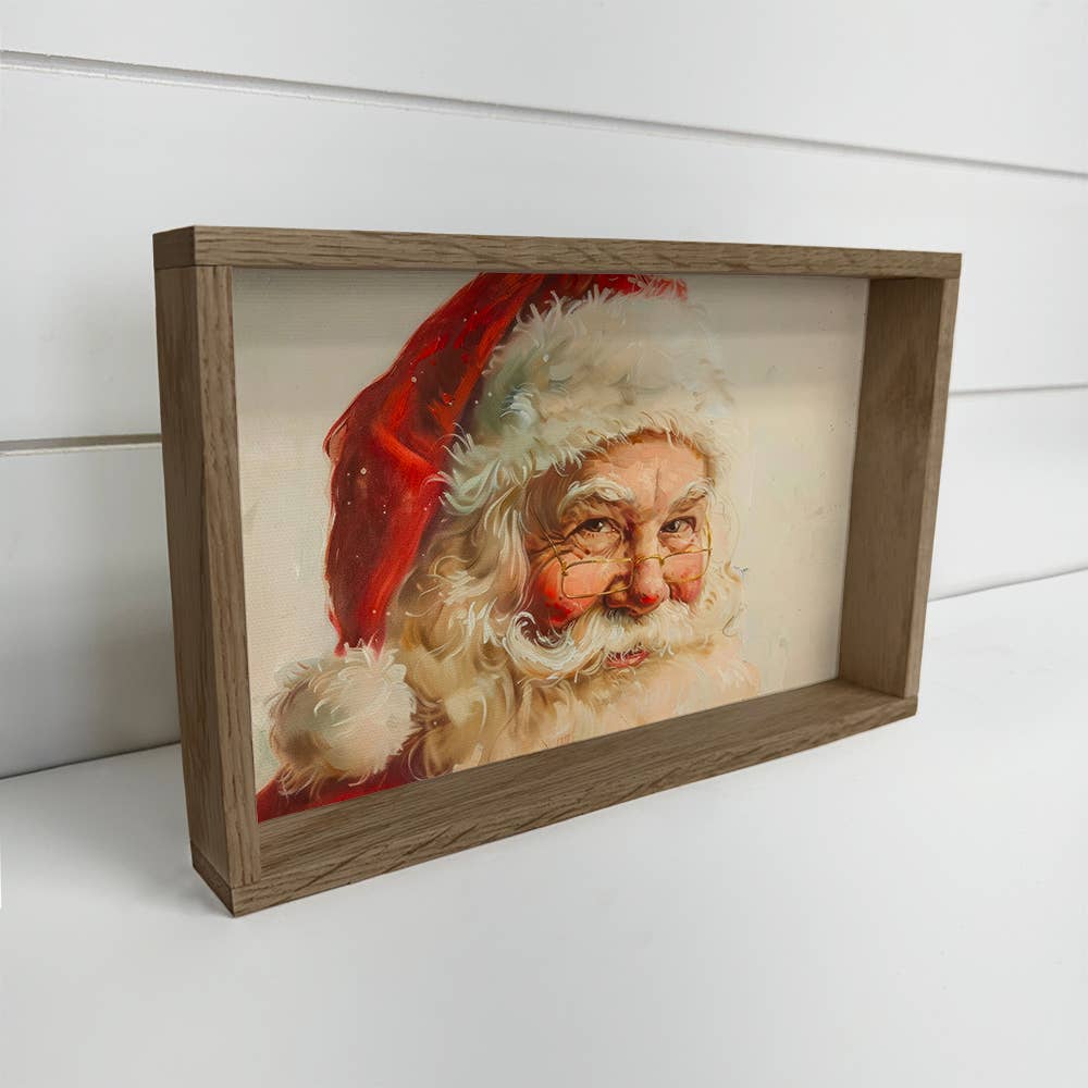 Santa is Watching You - Santa Claus Canvas Art - Framed Art
