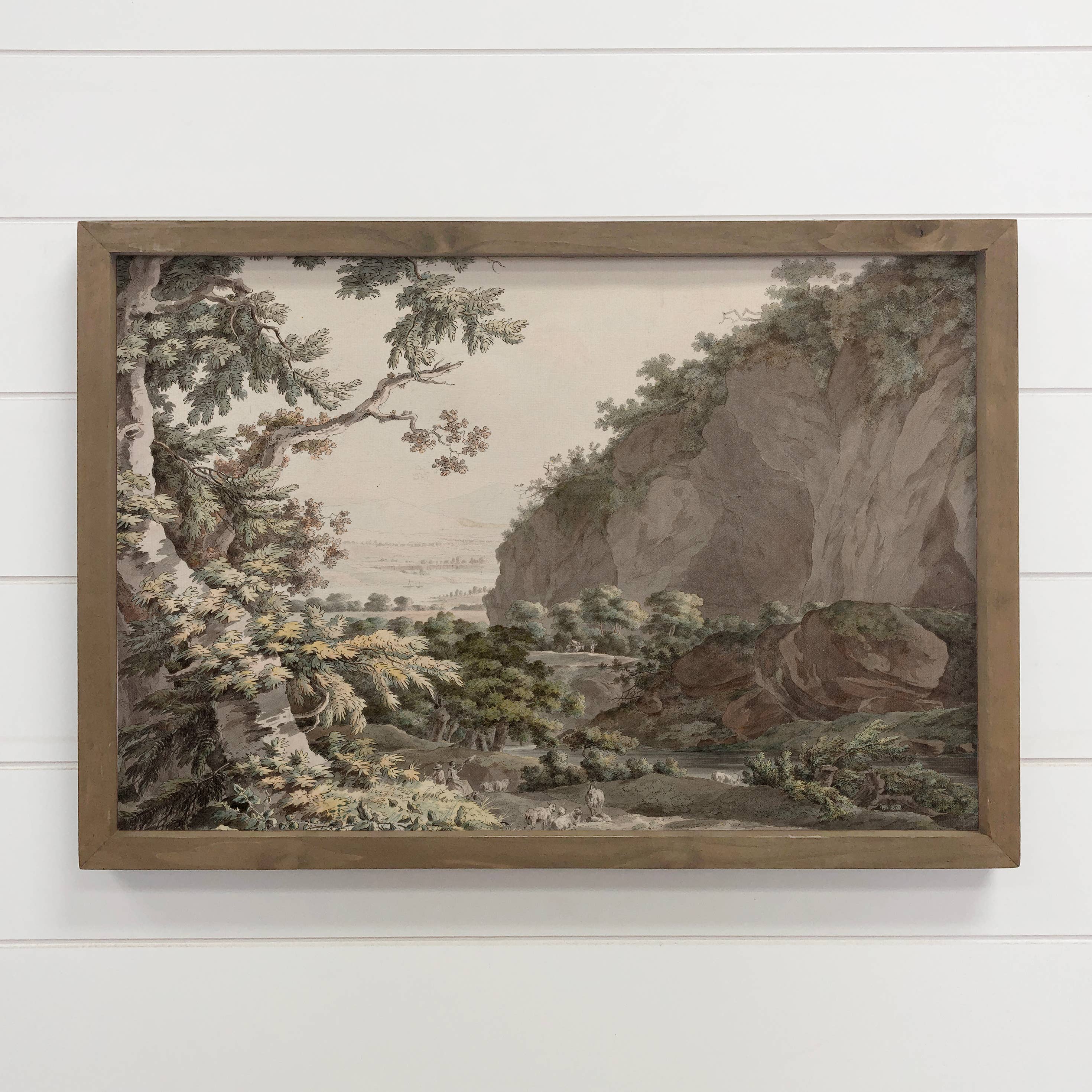 Wooded Valley - Vintage Nature Wall Art - Cabin Canvas Decor