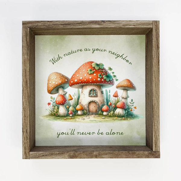 Cottage Mushroom Nature Neighbor - Mushroom Canvas Art Decor