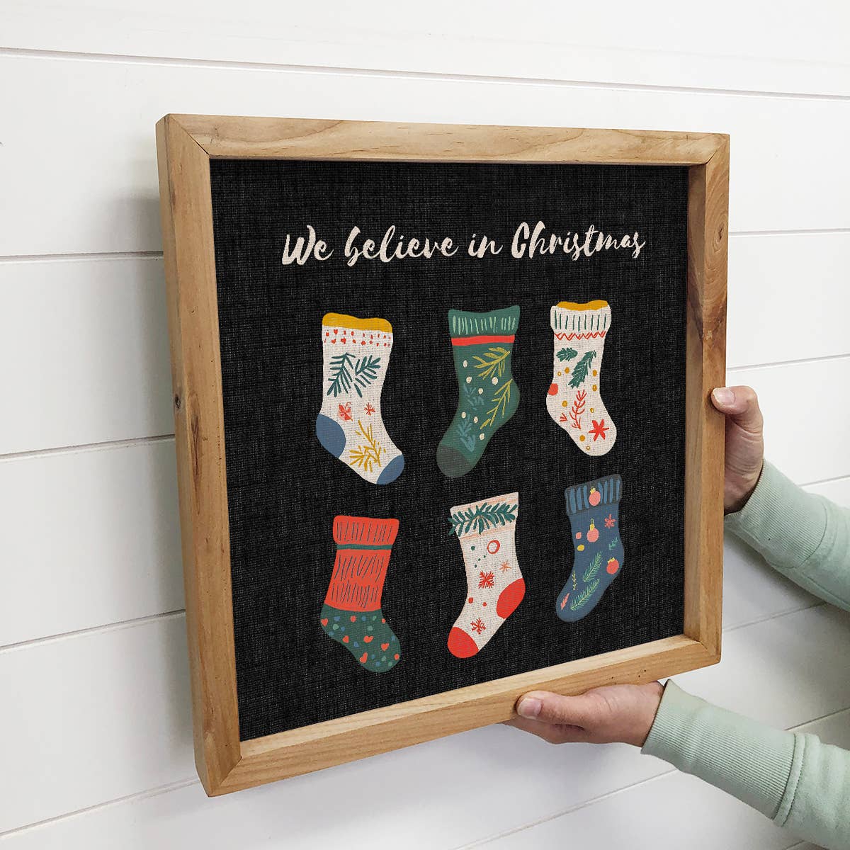 Christmas Stockings We Believe - Christmas Canvas Art