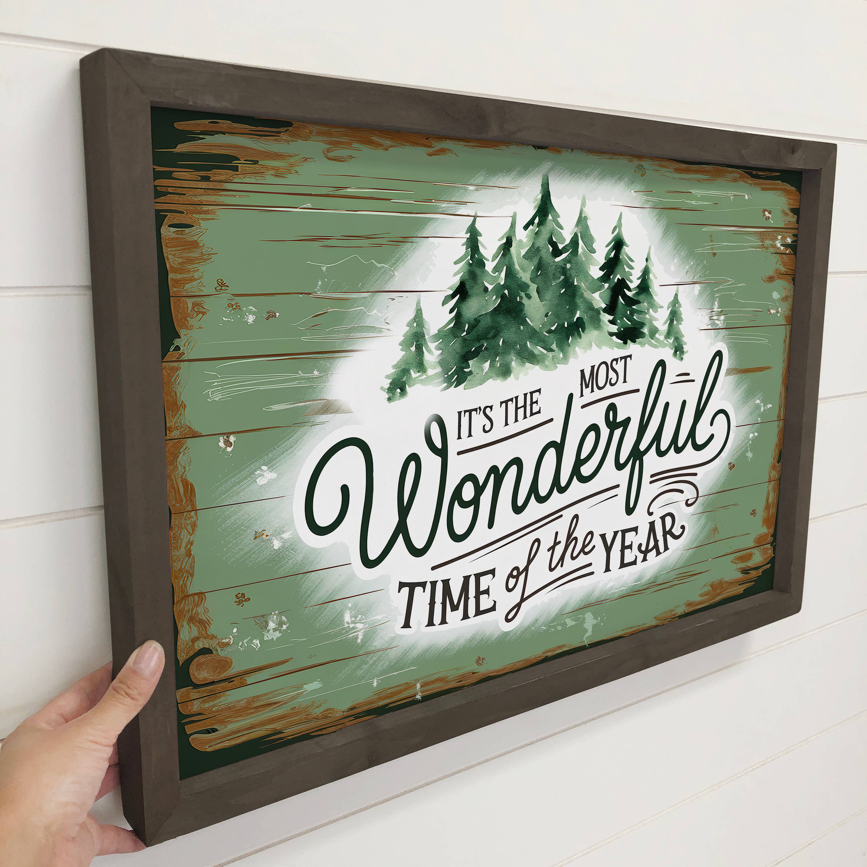 Most Wonderful Time of Year Tree Sign - Christmas Word Sign