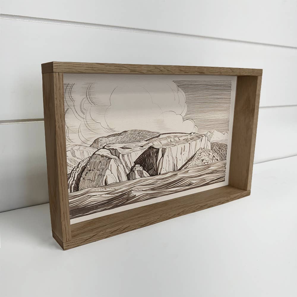 Strait Magellan - Nature Landscape Canvas Art - Wood Framed