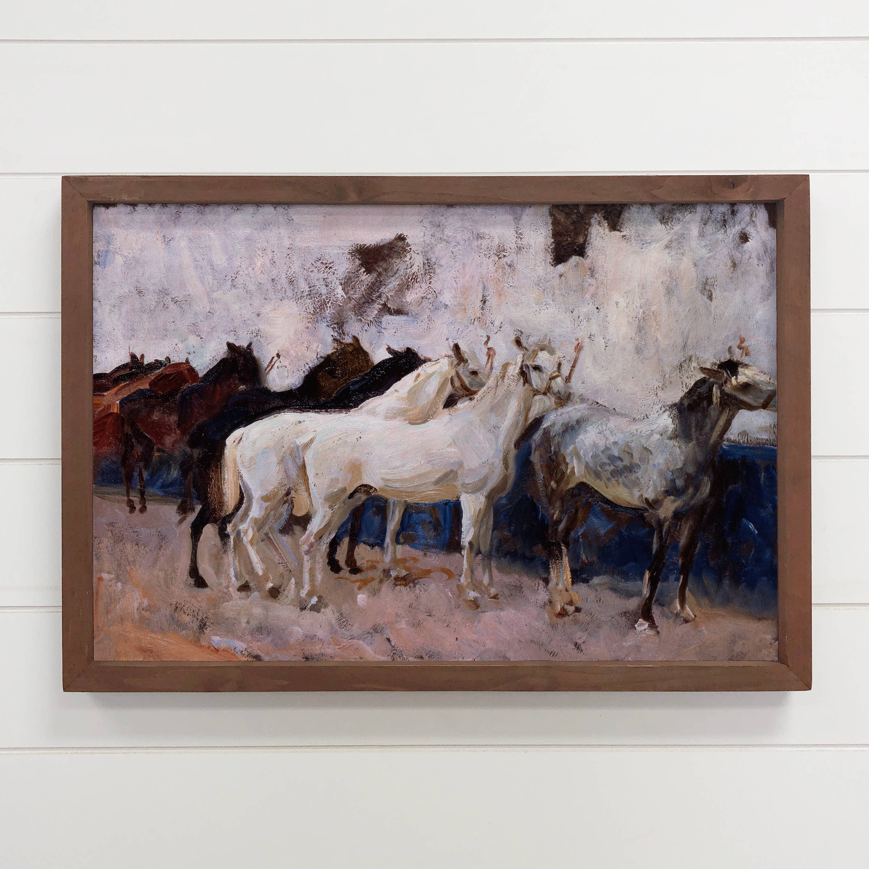 Horses Spanish Painting - Horse Canvas Art - Wood Framed