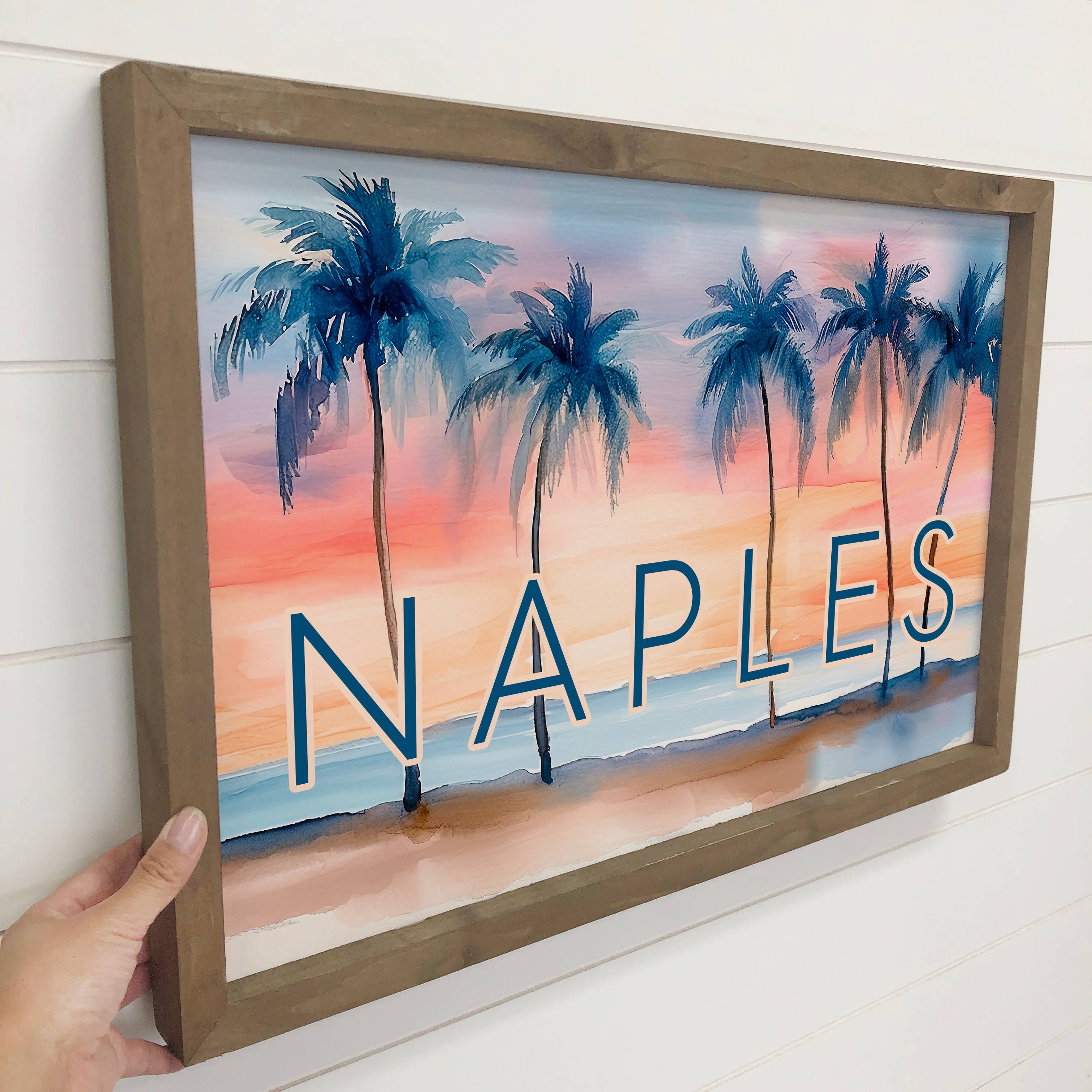 Custom Five Palm Trees Beach - Naples Custom Wall Art