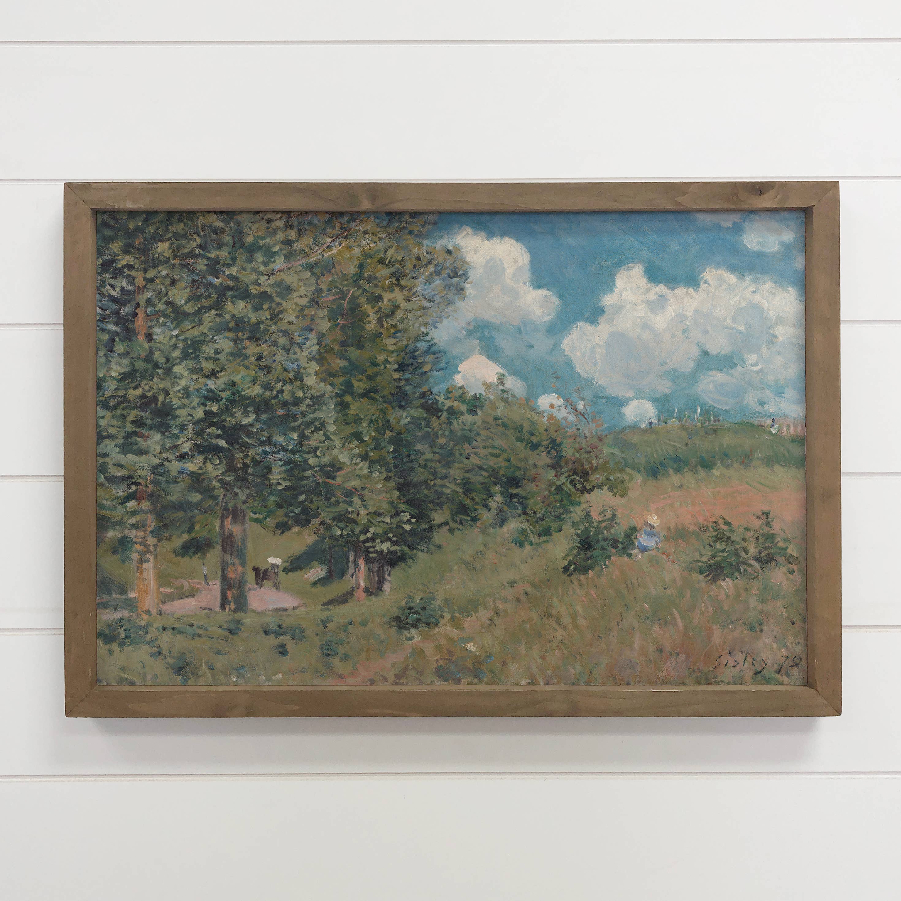 France Forest Road - Nature Canvas Art - Wood Framed Art