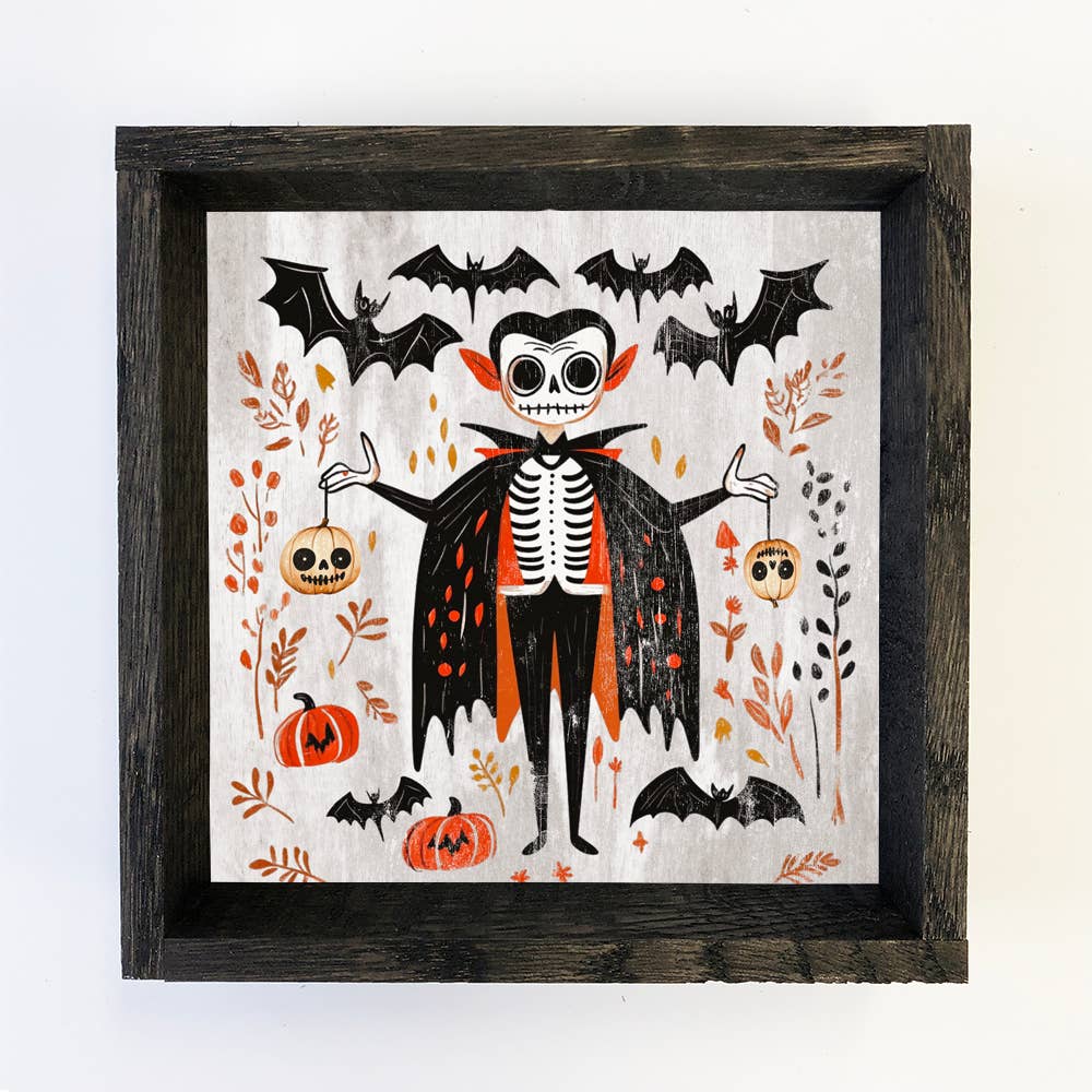 Folk Halloween Creepy Vampire - Halloween Canvas Art - Frame