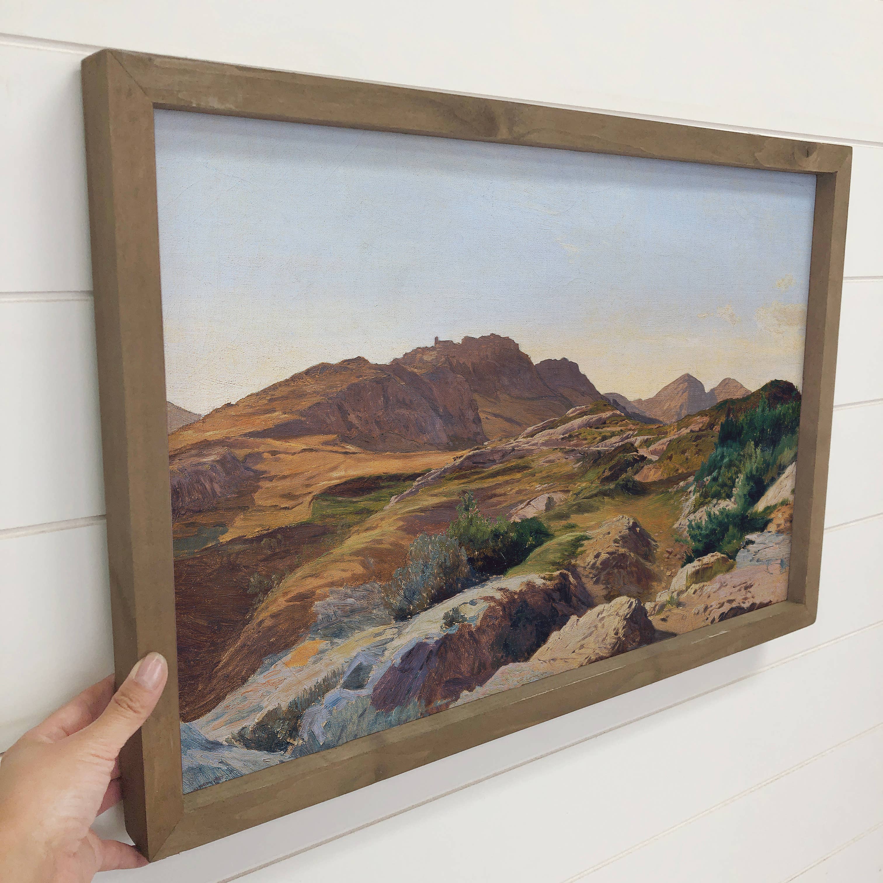 Green Edge Mountain Land - Mountain Landscape - Wood Framed