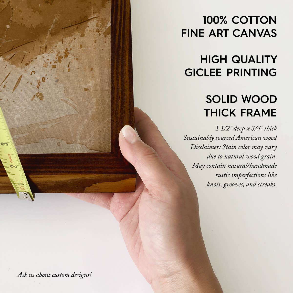 Custom Mountain Town - Cabin Canvas Sign - Wood Framed Decor