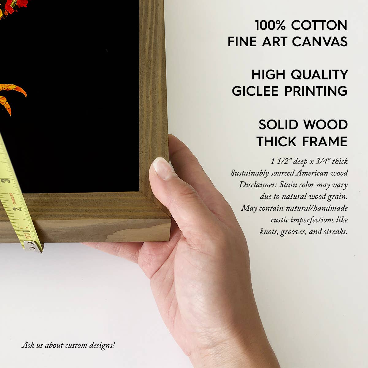 Chicken Flower Glory - Farmhouse Canvas Art - Wood Framed