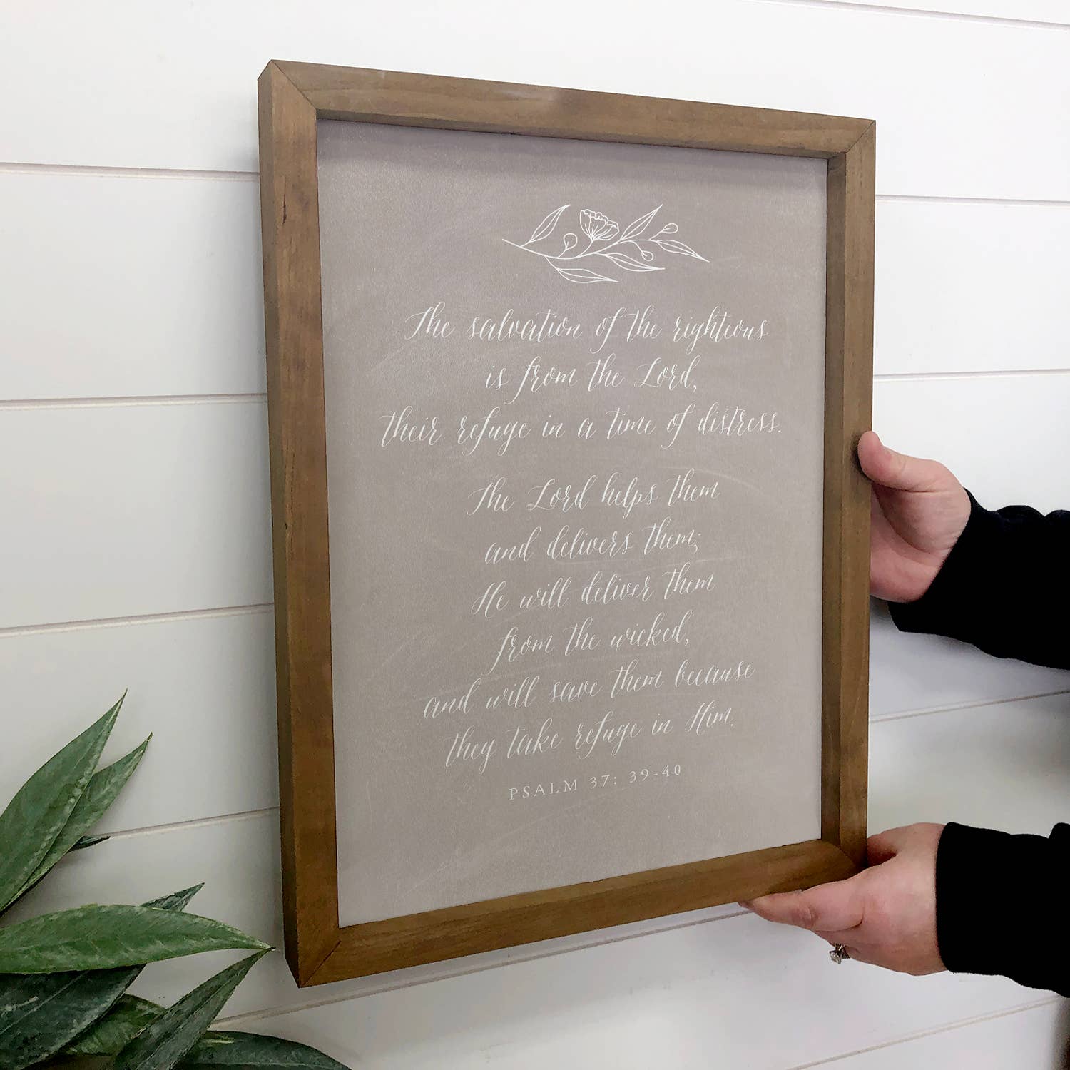 Refuge Verse - Scripture Canvas Art - Wood Framed Artwork
