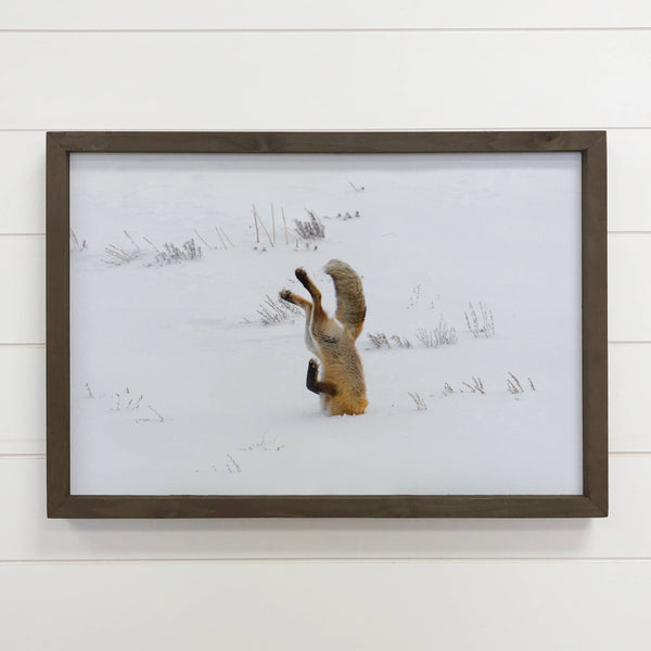 Hunting Fox II - Framed Wildlife Photograph - Cabin Wall Art