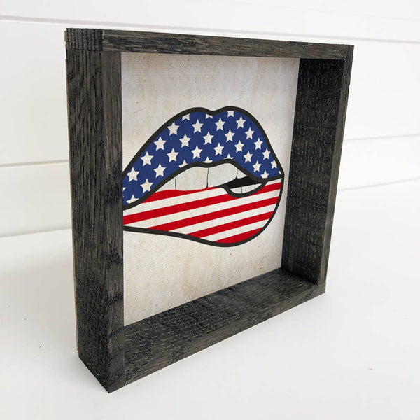 American Lips - Sassy American Flag Lips - 4th of July Art