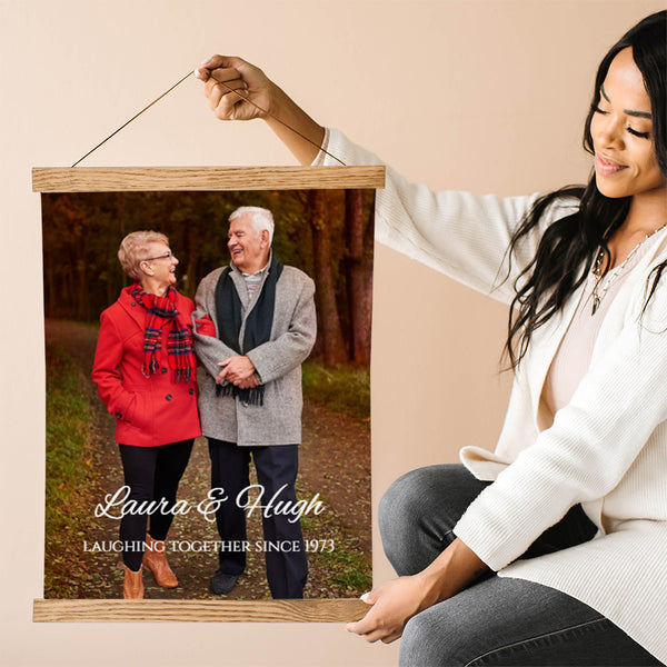 50th Anniversary Gift - Custom Framed Canvas of Couple's Photo