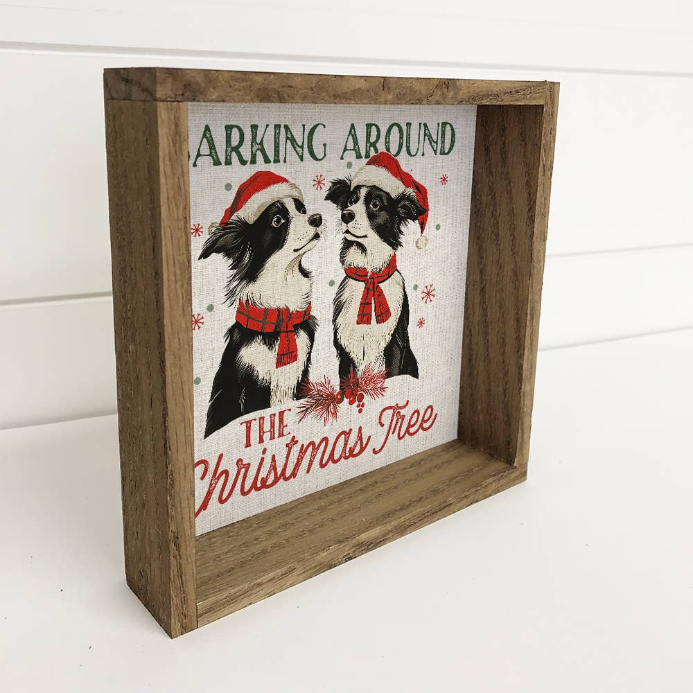 Barking Around the Christmas Trees Dogs - Christmas Dog Art